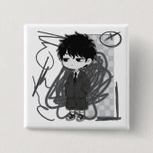 Corporate Burnout Relatable Chibi Boy Suit Illustr Button (Vorderseite)