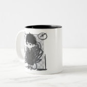 Corporate Burnout Relatable Chibi Boy Suit Illustr Zweifarbige Tasse (Vorderseite Links)
