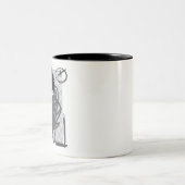 Corporate Burnout Relatable Chibi Boy Suit Illustr Zweifarbige Tasse (Mittel)