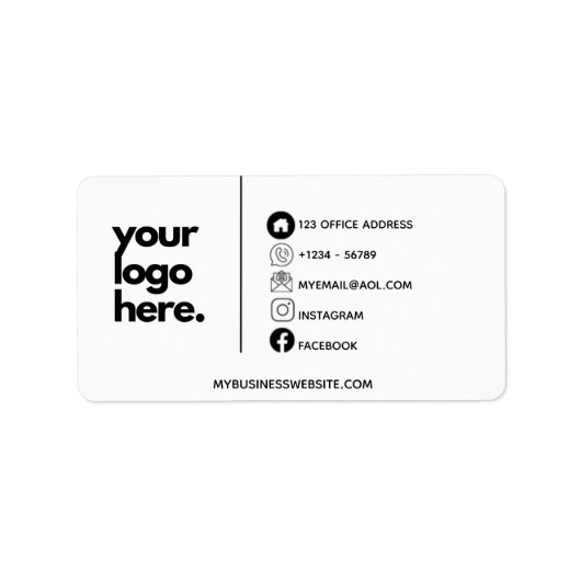 Corporate Business Card Design Logo-Vorlagen Adressaufkleber (Vorne)