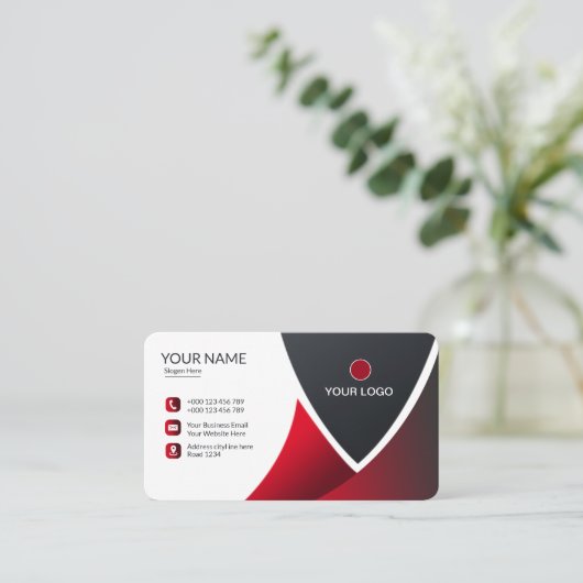 Corporate Business Card Design Visitenkarte (Stehend Vorderseite)