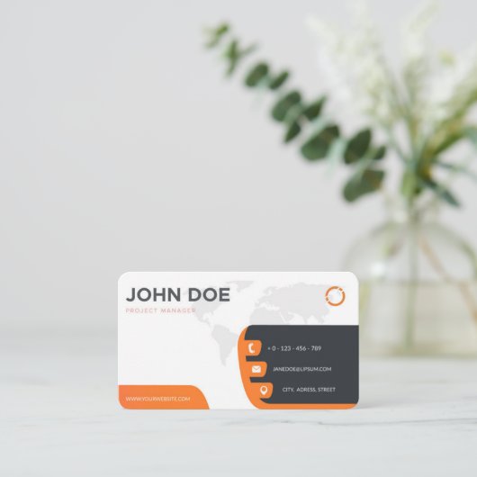 Corporate Business Card Visitenkarte (Stehend Vorderseite)