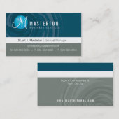 CORPORATE BUSINESS CARD Zyklon Monogramm blau Visitenkarte (Vorne/Hinten)