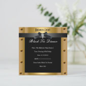 Corporate Business Formal Black Krawatte Gold Meta Einladung (Stehend Vorderseite)