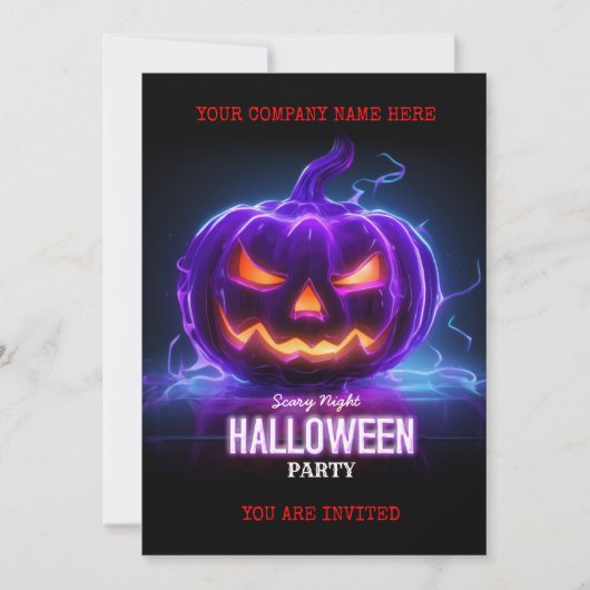 Corporate Business Halloween Office Party Logo Einladung (Vorderseite)