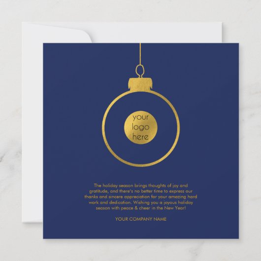 Corporate Business Logo Christmas Ornament Card (Rückseite)