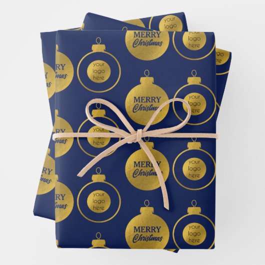 Corporate Business Logo Christmas Ornament Card Geschenkpapier Set (Beispiel)