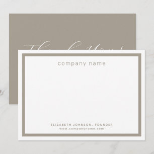 Corporate Business Modern Taupe Weiß Dankeskarte