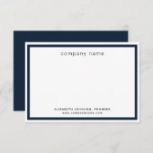 Corporate Business Modernes Navy Blue White Dankeskarte (Vorne/Hinten)