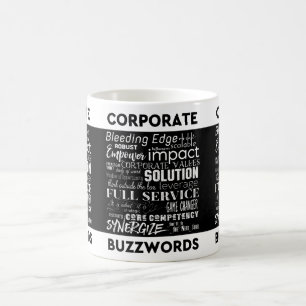 Corporate Buzzwords Geschäftsjargon-Typografie-Kun Kaffeetasse