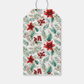 Corporate Christmas Party Greenery Poinsettia  Geschenkanhänger (Rückseite)