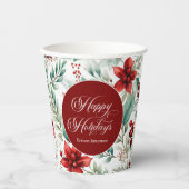 Corporate Christmas Party Greenery Poinsettia Pappbecher (Vorderseite)