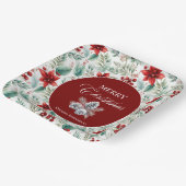 Corporate Christmas Party Greenery Poinsettia Pappteller (Gewinkelt)