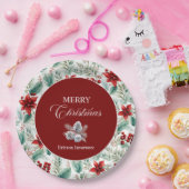 Corporate Christmas Party Greenery Poinsettia  Pappteller (Party)