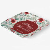 Corporate Christmas Party Greenery Poinsettia  Pappteller (Gewinkelt)