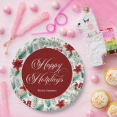 Corporate Christmas Party Greenery Poinsettia  Pappteller (Party)