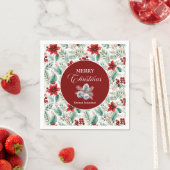 Corporate Christmas Party Greenery Poinsettia  Serviette (Beispiel)