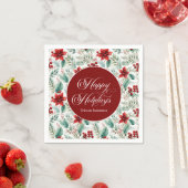 Corporate Christmas Party Greenery Poinsettia  Serviette (Beispiel)