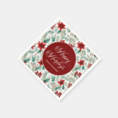 Corporate Christmas Party Greenery Poinsettia  Serviette (Ecke)