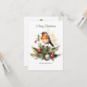 Corporate Christmas Red Robin Karte (Vorderseite/Rückseite Beispiel)