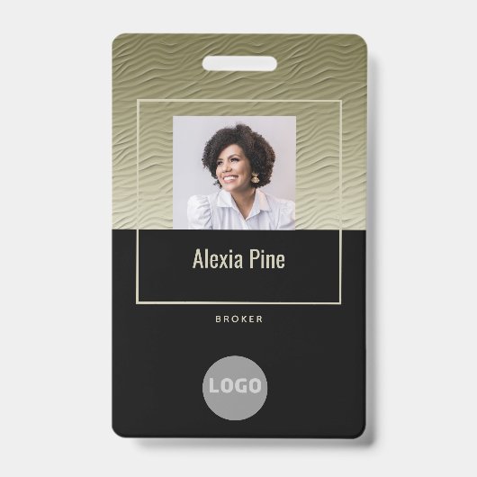 Corporate Classy Gold Mitarbeiter ID Logo Name Fot Ausweis (Front)