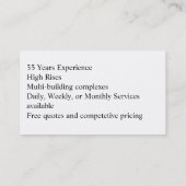 Corporate cleaning service business cards visitenkarte (Rückseite)