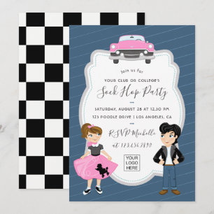 Corporate/Club/College/School Sock Hop Retro-Party Einladung