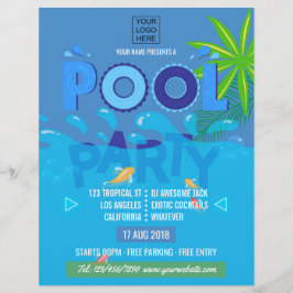 Corporate/Club Summer Pool Party Einladung Flyer