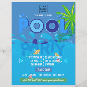 Corporate/Club Summer Pool Party Einladung Flyer