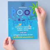 Corporate/Club Summer Pool Party Einladung Flyer (Hand)