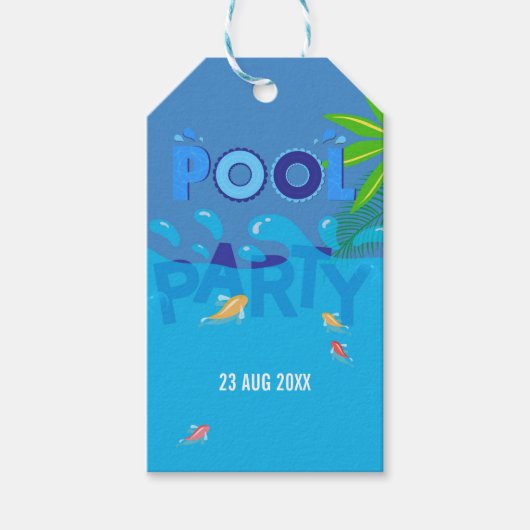 Corporate/Club Summer Pool Party Logo Geschenkanhänger (Vorderseite)