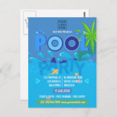 Corporate/Club Summer Pool Party Postkarte (Vorne/Hinten)
