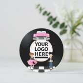 Corporate/Club/Uni/School Sock Hock Retro Party Einladung (Stehend Vorderseite)