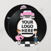 Corporate/Club/Uni/School Sock Hock Retro Party Einladung (Vorne/Hinten)