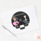 Corporate/Club/Uni/School Sock Hock Retro Party Runder Aufkleber (Umschlag)