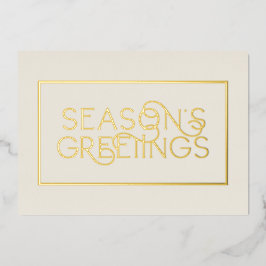 Corporate Cream & Gold Frame Froher Festtage Folien Feiertagskarte