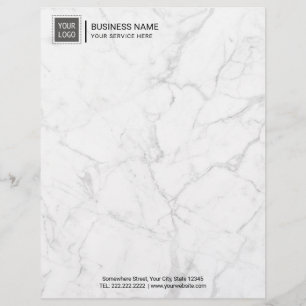 Corporate Custom Logo Modern White Marble Briefbogen