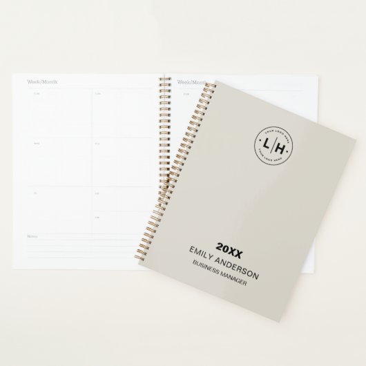 Corporate Custom Logo QR Neutral Beige Business Planer (Anzeige)