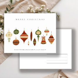 CORPORATE ELEGANT RED GREEN CHRISTMAS ORNAMENS FEIERTAGSPOSTKARTE