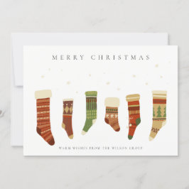 CORPORATE ELEGANT RED GREEN CHRISTMAS STRUMPF FEIERTAGSKARTE