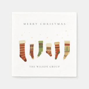 CORPORATE ELEGANT RED GREEN CHRISTMAS STRUMPF SERVIETTE
