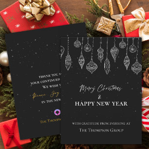Corporate Elegant Schwarz-weißes Weihnachtsfest Postkarte