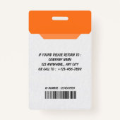 Corporate Employee ID Badge Template Ausweis (Rückseite)