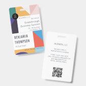 Corporate Event - farbenfroher Name der Konferenz Ausweis (Vorder- & Rückseite)