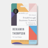 Corporate Event - farbenfroher Name der Konferenz Ausweis (Vorderseite)