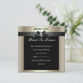 Corporate Event Formal Black Krawatte Champagne Einladung (Stehend Vorderseite)