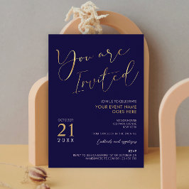 Corporate Event für Navy Blue & Imitate Gold Scrip Einladung