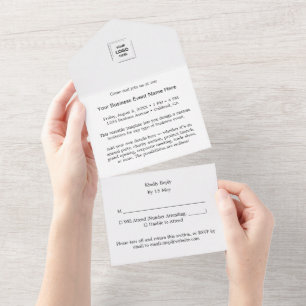 Corporate Event   Graue moderne Minimalistische Lo All In One Einladung