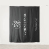 Corporate Event l Custom Logo Grau Foto Hintergrun Wandteppich (Vorderseite)