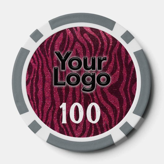 Corporate Event-Logo-Glitzer für Tierwerbung Pokerchips (Rückseite)